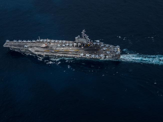 The U.S. Navy’s forward-deployed aircraft carrier USS Ronald Reagan (CVN 76) sails during Talisman Sabre 2019 visited Queensland as part of Exercise Talisman Sabre 2019. It is unclear how many ships might be participating in TS21 or if their crew will be allowed to come ashore due to the global coronavirus pandemic. Picture: Supplied