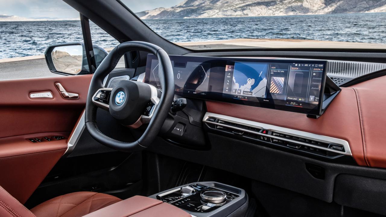 A mass of screens give the iX a hi-tech feel.