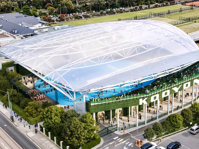 Bold plan for 8000-seat roofed stadium to revitalise Kooyong