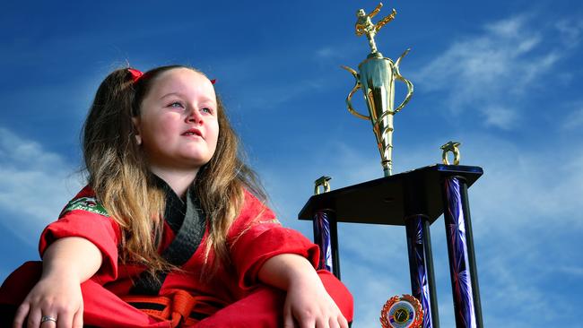 The seven-year-old will compete at an international competition in October for the first time ever. Picture: Angelo Velardo