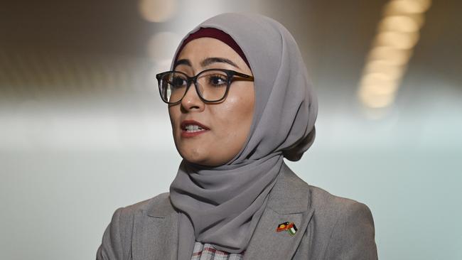 Senator Fatima Payman says she will cross the floor to vote in support of Palestinian statehood. Picture: NewsWire / Martin Ollman