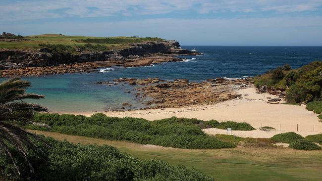 The scene at Little Bay Beach, following the fatal shark attack. Picture: Justin Lloyd.