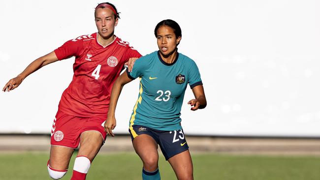 Australia's Mary Fowler scored in the June match against Denmark.