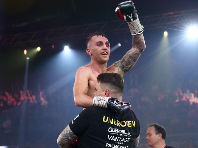 Goodman celebrates with his team last year. Picture: Chris Hyde/Getty Images