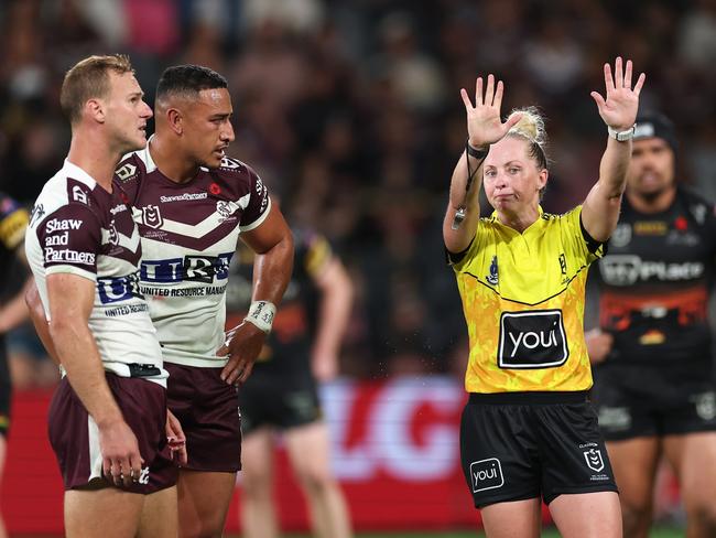 Sin bin figures have reduced drastically after the chaos of round eight. Picture: Cameron Spencer/Getty Images
