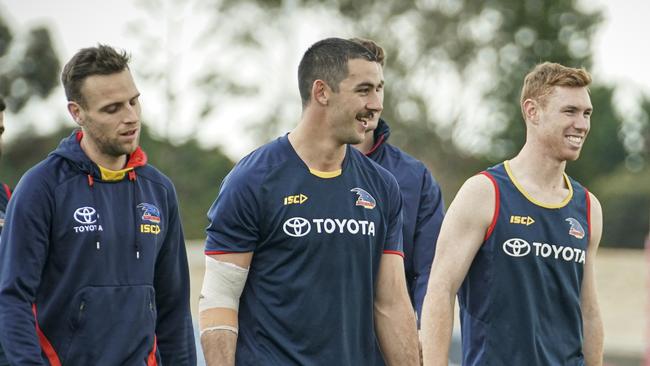 Crows co-skipper Taylor Walker at training on Friday. Picture: AAP/MIKE BURTON