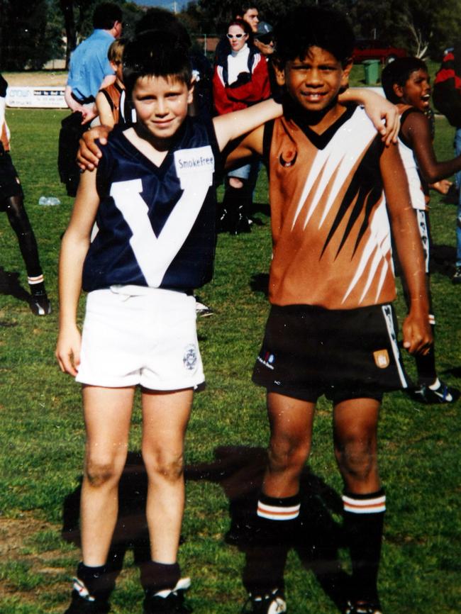 Trent Cotchin and Cyril Rioli in 2001.