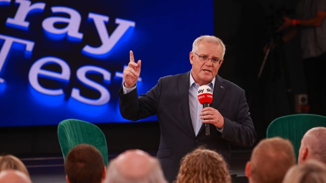 Prime Minister Scott Morrison makes his pitch to voters on the Central Coast on Paul Murray's 'Pub Test'. Picture: NCA