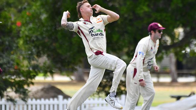 Aubrey Stockdale in action for Toombul in Queensland Premier Cricket last season. Picture: John Gass