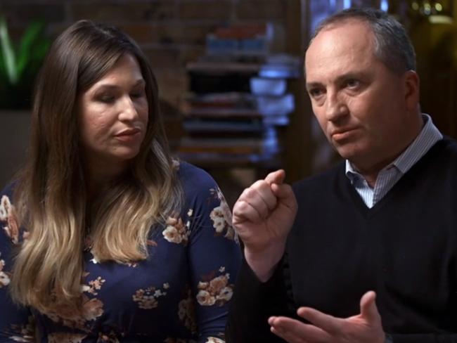 Barnaby Joyce and partner, Vikki Campion. Picture: Channel 7