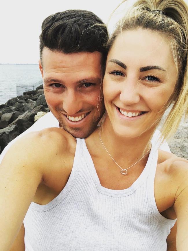 Personal trainer Laura Trew and her tradie partner Matthew Petracca.