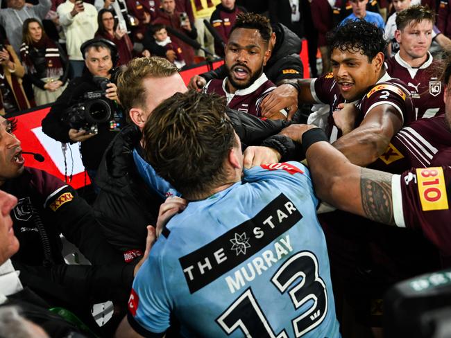 Cameron Murray launched into the melee from the bench. Picture: NRLPhotos