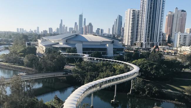 The walkway from the casino to the Gold Coast Convention Centre. Barry Beveridge, Robina.