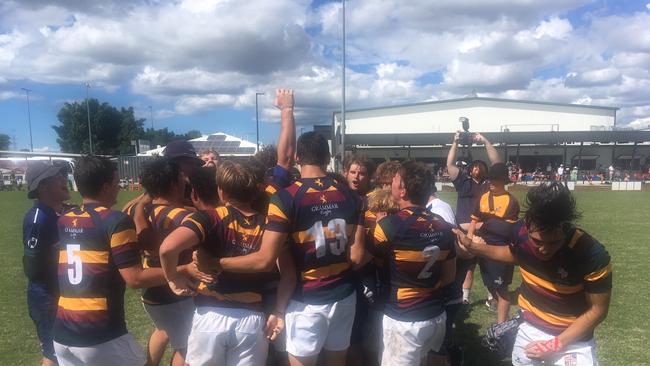 Sunshine Coast Grammar celebrate the win.