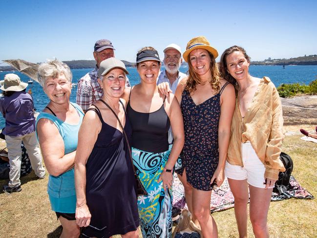 Spectators Marrie Vamderplas, 36, from Rushcutters Bay and Franziska Beek, 35, from Bondi with family on holiday from Germany. Picture: Julian Andrews