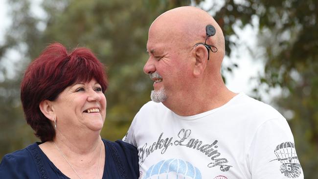 Rob with his wife Debbie Bechaz post surgery. Picture: Josie Hayden