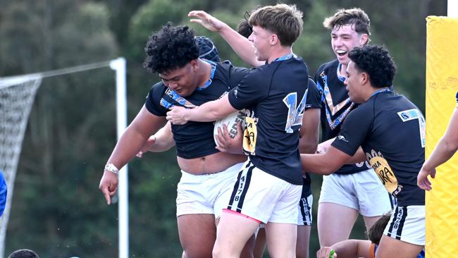 Iona’s Hopa Leato in a try scoring mood - again. Picture, John Gass