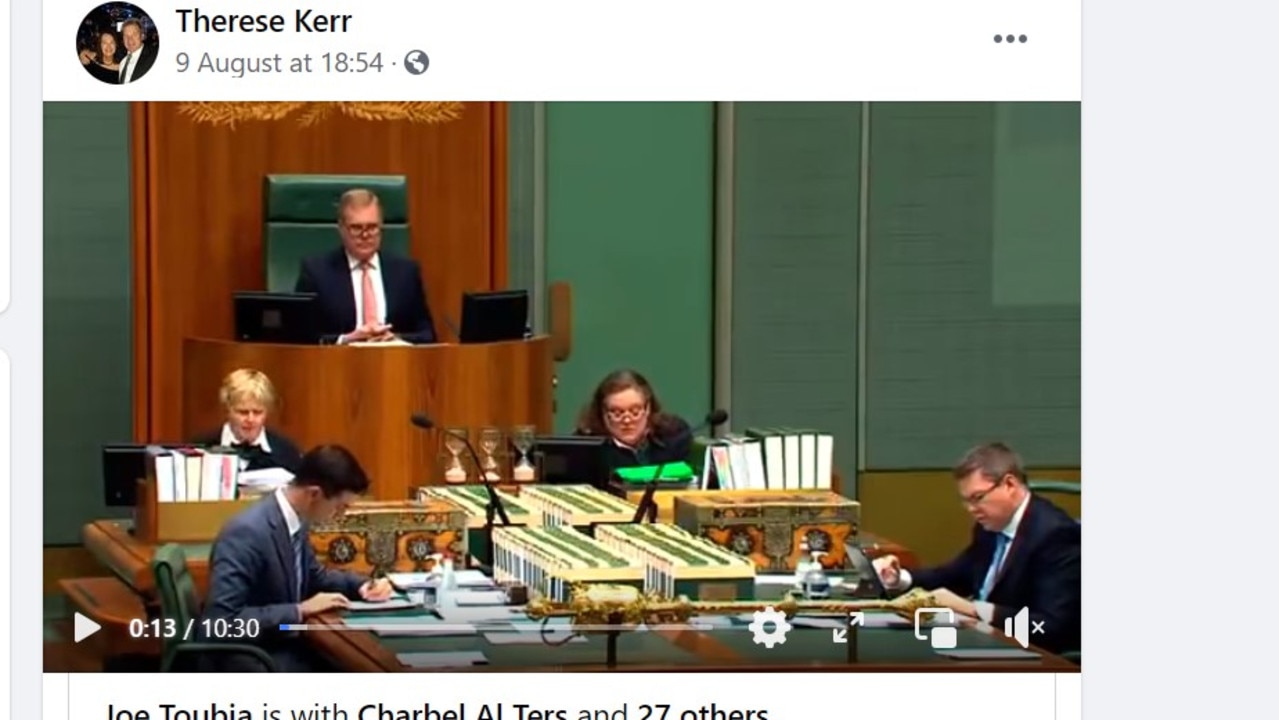 Therese posted in August that a bill was to be passed (above) to protect Australians from vaccination. Picture: Facebook/Therese Kerr