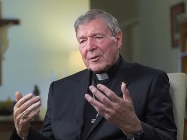 14/04/2020: Cardinal George Pell is exclusively interviewed by Andrew Bolt on Sky News following his exoneration on child sex charges.    CREDIT: Sky News