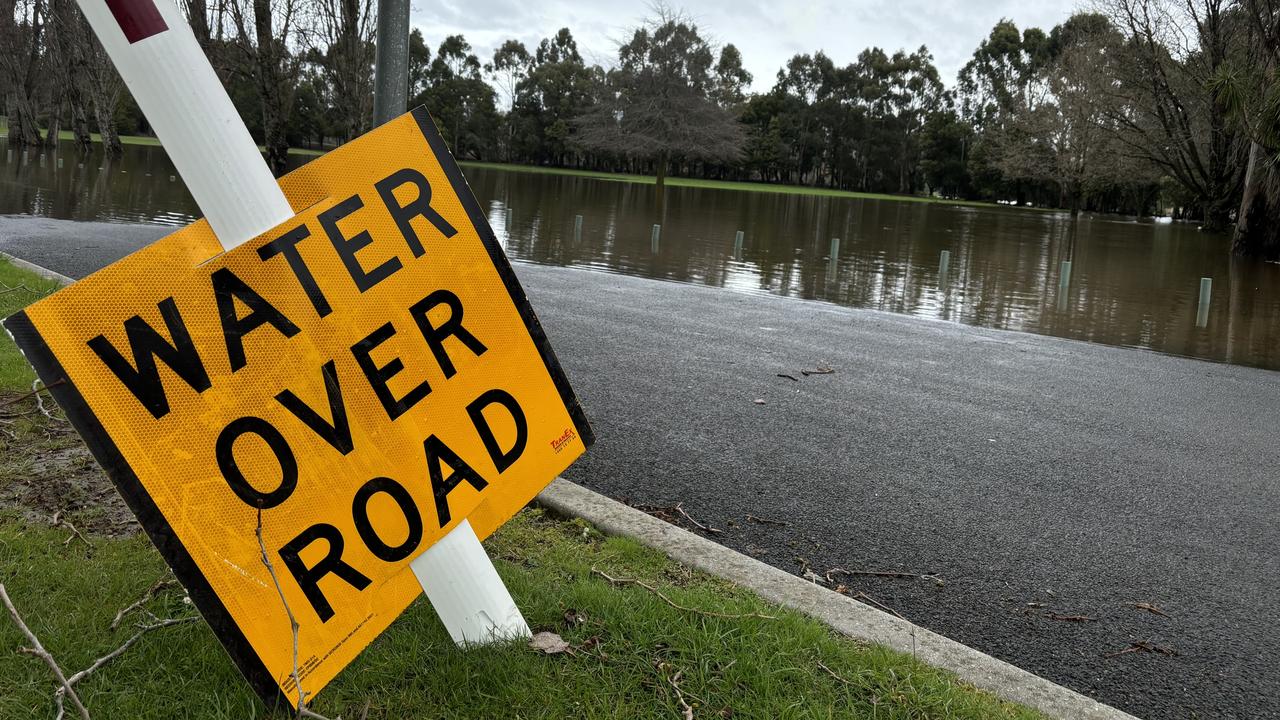 Flooding at Bells Parade at Latrobe. Picture: Simon McGuire.