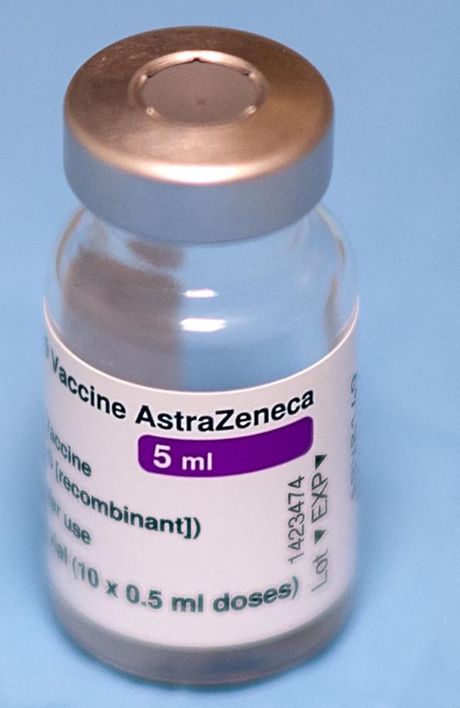 This picture shows a vial of the AstraZeneca/Oxford COVID-19 vaccine. Picture: LOIC VENANCE / AFP.