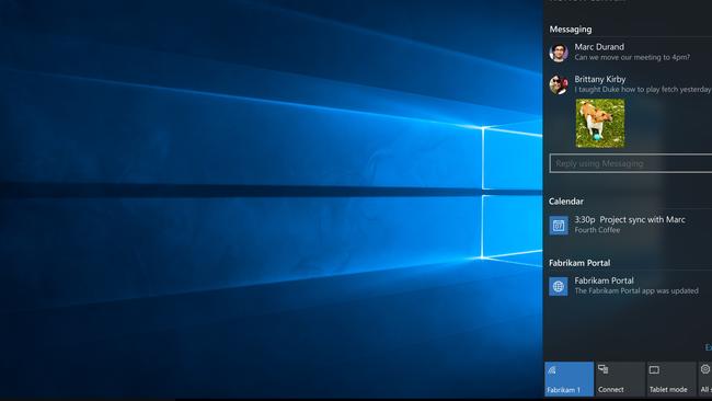 Microsoft's new operating system, Windows 10, will deliver a new Action Center for notifications.