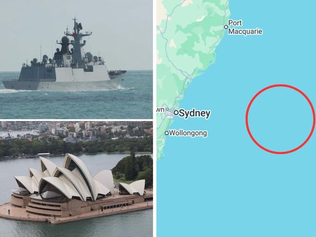 The Australian Navy is closely monitoring a Chinese naval task group sailing 150 nautical miles east of Sydney.