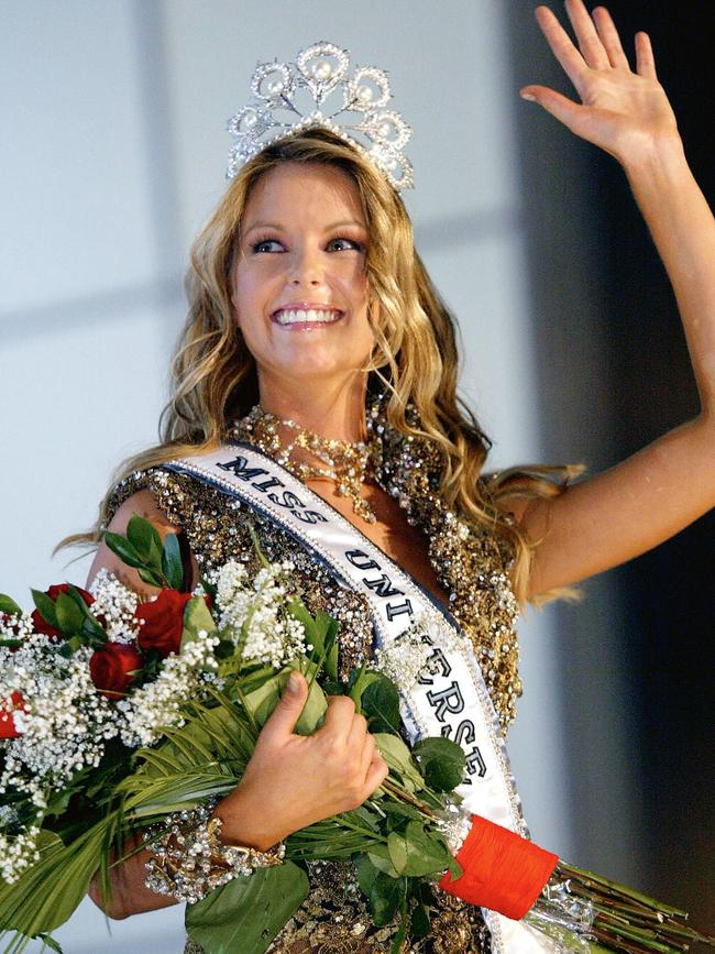 Being crowned Miss Universe in 2004. (Picture: Getty Images)