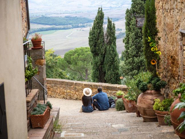 Enjoying the views from Pienza.