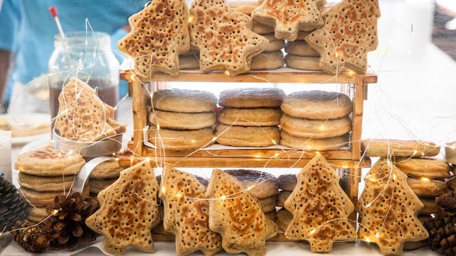 Christmas tree Crumpets by Myrna at the Carriageworks Christmas Market. Picture: Jacquie Manning