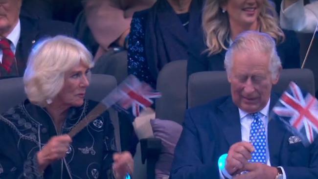 Prince Charles and Camilla at Party at the Palace. Picture: Channel 9