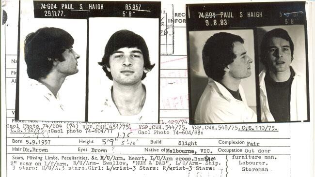 Paul Steven Haigh's police rap sheet