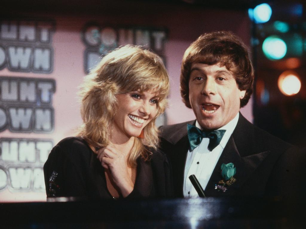 Olivia Newton-John and Molly Meldrum on the set of Countdown. Picture: ABC TV