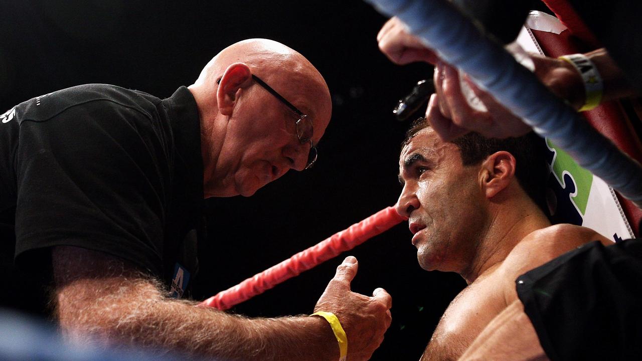 Johnny Lewis and Jeff Fenech fell out after the pair made Australian boxing history in the 1980s and 90s. (Photo by Quinn Rooney/Getty Images)