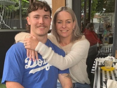 Liam Hampson (left) with his mum Lorna Morton (right) on Mother's Day