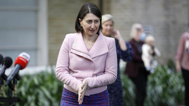 ‘I, myself, when I next go grocery shopping, will be wearing a mask. If I were to catch a train or bus I would wear a mask’: Premier Gladys Berejiklian. Picture: NCA NewsWire / Damian Shaw