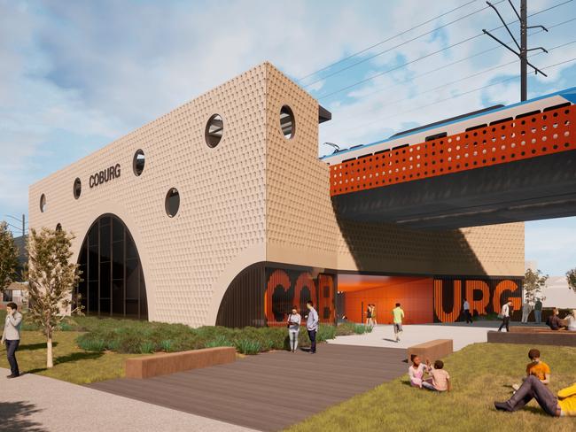 Concept design for the new Coburg railway station. Supplied: Victorian Government.