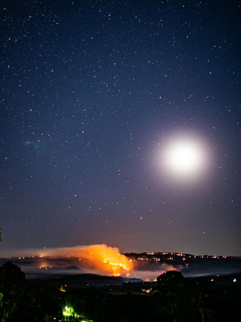 The devastating Sarabah fire at the back of Canungra. Picture: Jacob Graham of 1G Photography.