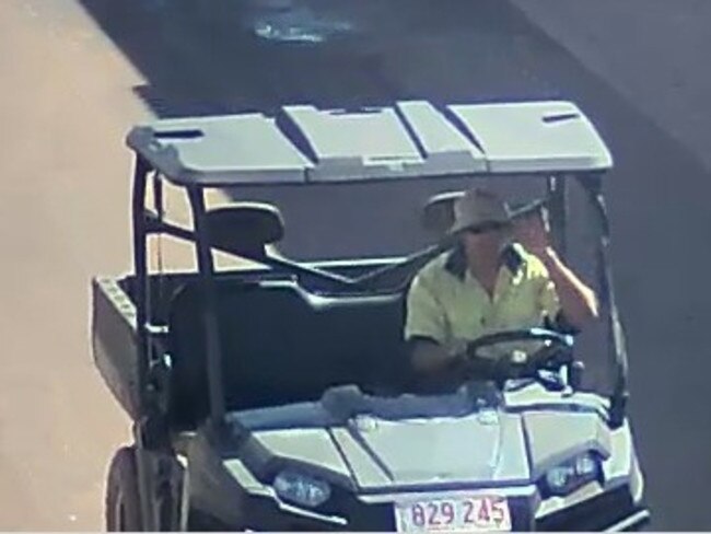 Police say this was Shaun Liddle drove driving away from the Darwin Correctional Precinct at Holtze in a buggy. Picture: NT Police