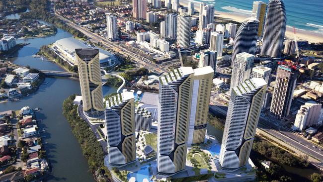 Artist impression of The Star Gold Coast's mega masterplan concept. Image: Supplied