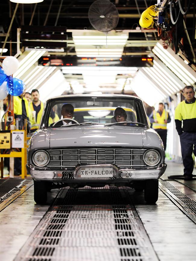 An original rolls off the line at Ford's Broadmeadows factory to celebrate the car’s 50th birthday.