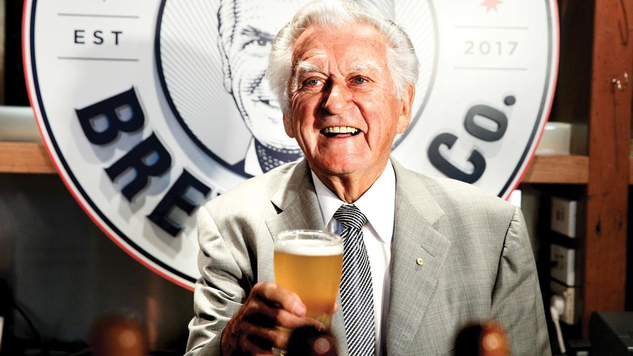 Former Australian Prime Minister, The Hon. Bob Hawke, at the launch of Australian beer brand, Hawke’s Brewing Co., with the first product, Hawke’s Lager,at The Clock Hotel, today. Picture: Justin Lloyd