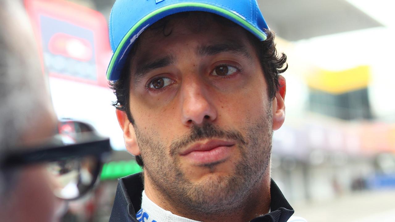 Daniel Ricciardo of Australia and Visa Cash App RB talks with Laurent Mekies, Team Principal of Visa Cash App RB in the Pitlane during practice ahead of the F1 Grand Prix of Japan at Suzuka International Racing Course on April 05, 2024 in Suzuka, Japan. (Photo by Peter Fox/Getty Images)