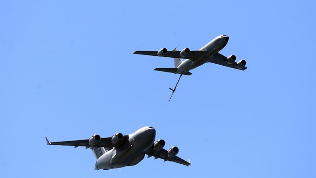 C-17 Globemaster III and KC-135 Stratotanker Pacific Airshow at day three of the Pacific Airshow, 20 August 2023. Picture: Richard Gosling