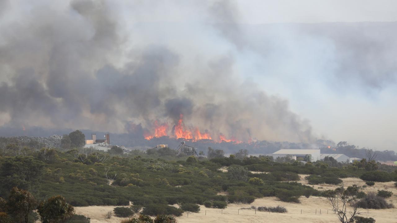 A major bushfire close to Port Lincoln in South Australia. Picture: Robert Lang