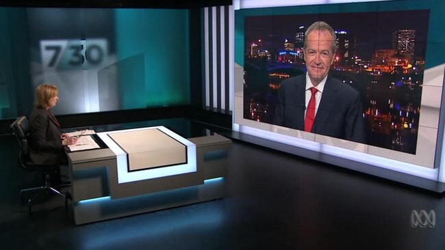 Leigh Sales interviews Bill Shorten on the ABC’s 7.30.