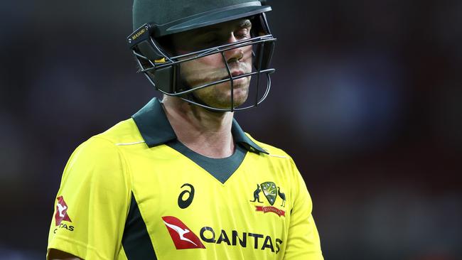 A shattered Travis Head after being dismissed for 96. Picture: Sarah Reed