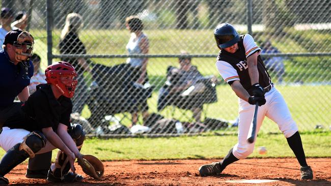 Rick Schwarz bats for Penrith in the 2014 State Baseball League. (Virginia Young)