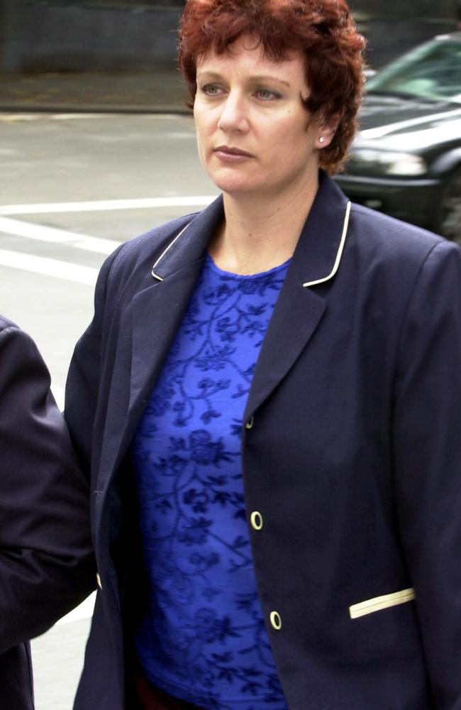 Killer Kathleen Folbigg arrives at the NSW Supreme Court in 2003 for her murder trial. Picture: Stephen Cooper