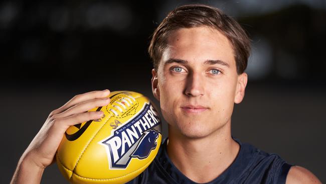 South Adelaide AFL draft prospect Zac Dumesny in Noarlunga Downs, Monday, April 27, 2020. Picture: MATT LOXTON